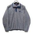 画像1: 【80’s】【ビンテージ】【USA製】【パタゴニア】【Patagonia】【三角タグ】前立てナイロン【シンチラスナップT】【フリース】プルオーバー【グレー×紺】【サイズL】<br> (1)