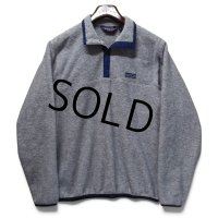 【80’s】【ビンテージ】【USA製】【パタゴニア】【Patagonia】【三角タグ】前立てナイロン【シンチラスナップT】【フリース】プルオーバー【グレー×紺】【サイズL】 