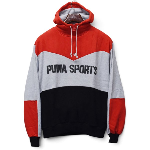 画像1: 【デッドストック】ビンテージ【プーマ】【PUMA】【PUMA SPORTS】【赤×グレー×黒】【ハーフジップパーカー】【サイズM】 