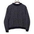 画像1: 【80’s】【ノルウェー製】ビンテージ【エルエルビーン】【L.L.Bean】【紺×白】【バーズアイ】【クルーネックウールニット】セーター【サイズL】 (1)