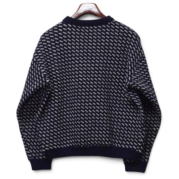 画像3: 【80’s】【ノルウェー製】ビンテージ【エルエルビーン】【L.L.Bean】【紺×白】【バーズアイ】【クルーネックウールニット】セーター【サイズL】