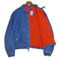 【90’s】【ビンテージ】【USA製】【ポロ ラルフローレン】【Polo Ralph Lauren】【裏地フランネル】【デニムブルゾン】【サイズXL】