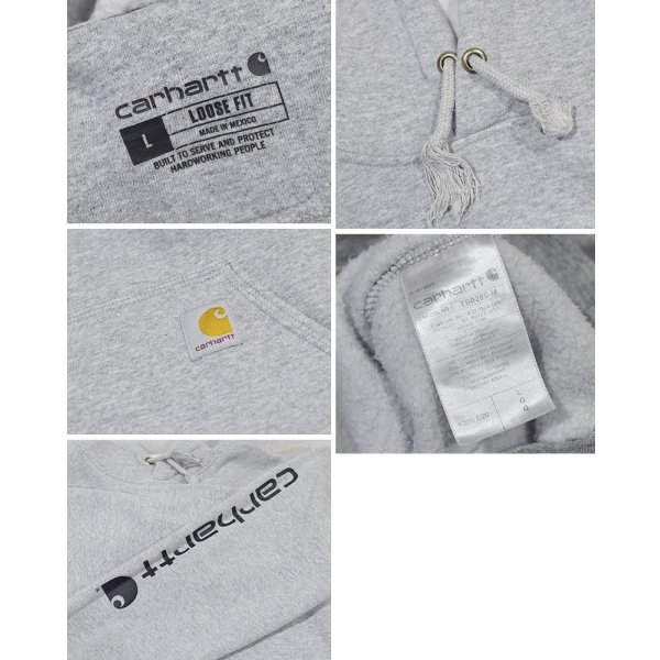画像2: ビンテージ【カーハート】【Carhartt】【袖プリント】【プルオーバーパーカー】【グレー】【サイズL】