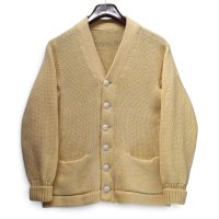 【60’s】【ビンテージ】【ローゲージ】【ニットカーディガン】【生成り】【サイズM程度】 