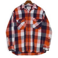 ビンテージ【Great Land】【赤×黒×白】【バッファローチェック】チェック柄【ヘビーネルシャツ】【サイズM】 