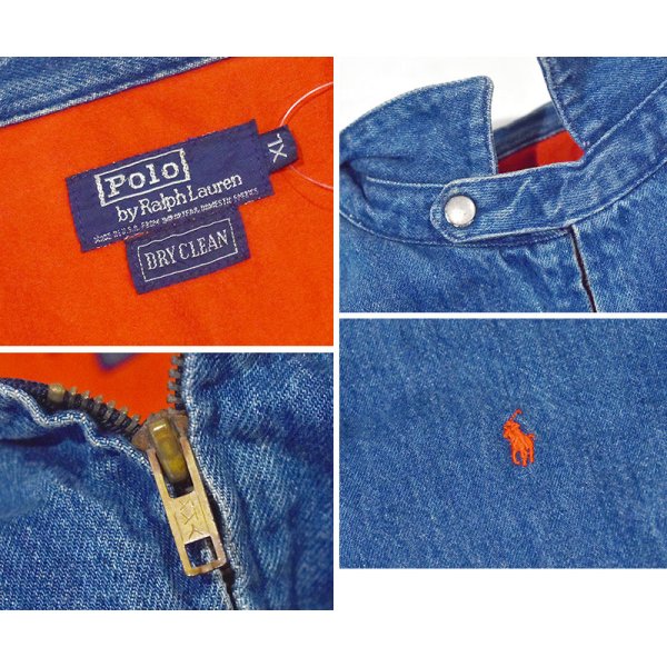 画像3: 【90’s】【ビンテージ】【USA製】【ポロ ラルフローレン】【Polo Ralph Lauren】【裏地フランネル】【デニムブルゾン】【サイズXL】