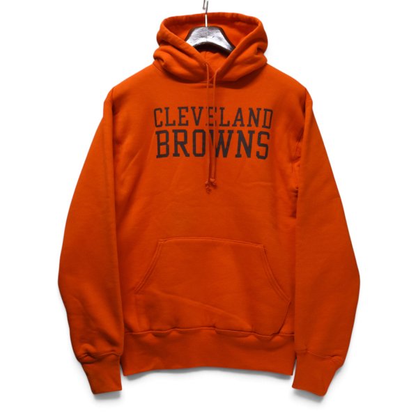 画像1: 【80’s~】ビンテージ【USA製】【ラッセル】【Russell】【CLEVELAND BROWNS】【NFL】【プルオーバーパーカー】【オレンジ】【サイズM】 