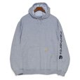 画像1: ビンテージ【カーハート】【Carhartt】【袖プリント】【プルオーバーパーカー】【グレー】【サイズL】 (1)