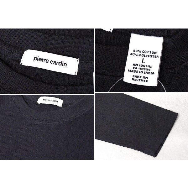 画像2: 【ピエールカルダン】【pierrecardin】【クルーネック】ハリヌキ【長袖カットソー】【黒】【サイズL】 