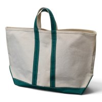 程度良好【80’s】【USA製】【ビンテージ】【エルエルビーン】【L.L.Bean】【ボートアンドトート】【生成り×緑】【トートバッグ】 