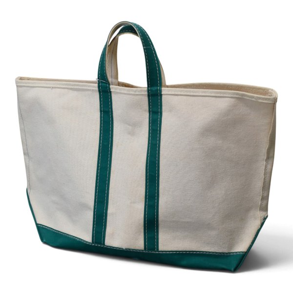 画像1: 程度良好【80’s】【USA製】【ビンテージ】【エルエルビーン】【L.L.Bean】【ボートアンドトート】【生成り×緑】【トートバッグ】 