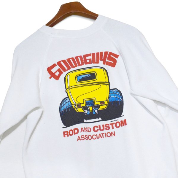 画像5: 【デッドストック】【90’s】【USA製】【ヘインズ】【Hanes】【Goodguys】【ROD AND CUSTOM ASSOCIATION】【ホットロッド】【両面プリント】【スウェット】【白】【サイズL】