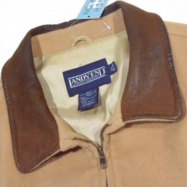 画像3: 【90’s】【USA製】【ビンテージ】【ランズエンド】【LANDS' END】【ウールブルゾン】【レザー襟】【サイズXL】 