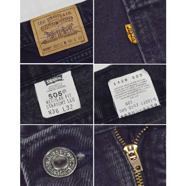 画像2: 【90’s】【USA製】【ビンテージ】【リーバイス】【Levi’s】【505】【ブラックデニムパンツ】【W36】
