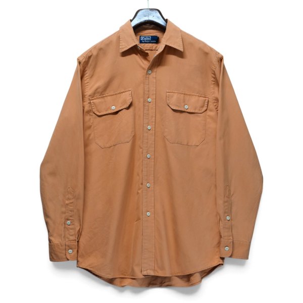 画像1: 【ポロ ラルフローレン】【Polo Ralph Lauren】【オレンジ】コットン×シルク 長袖シャツ【サイズS】 