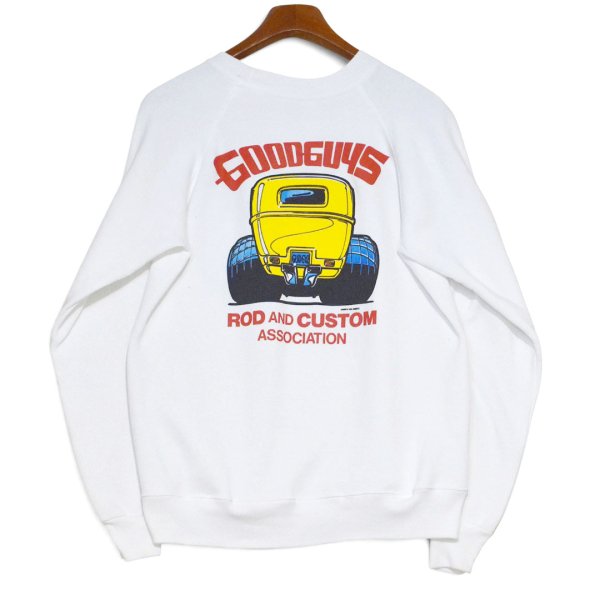 画像4: 【デッドストック】【90’s】【USA製】【ヘインズ】【Hanes】【Goodguys】【ROD AND CUSTOM ASSOCIATION】【ホットロッド】【両面プリント】【スウェット】【白】【サイズL】