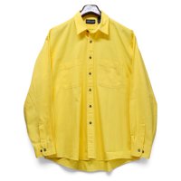 【90’s】【ビンテージ】【USA製】【ランズエンド】【LANDS' END】【黄色】【コットンツイルシャツ】【サイズL】 
