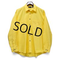 【90’s】【ビンテージ】【USA製】【ランズエンド】【LANDS' END】【黄色】【コットンツイルシャツ】【サイズL】 