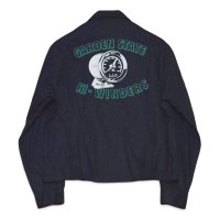 【デッドストック】【USA製】ビンテージ【DAN RIVER】【GARDEN STATE HI-WINDERS】【刺繍】【ワークジャケット】【黒】 