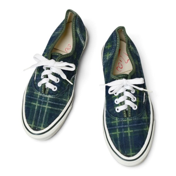 画像4: 【ほぼ未使用】【90’s】【USA製】ビンテージ【バンズ】【VANS】【オーセンティック】【ネルチェック】【緑×紺 チェック】24.0cm~24.5cm程度 