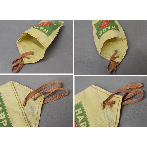画像3: ほぼ未使用【40’s】ビンテージ【HARP PLUG CUT】【アドバタイジング】【タバコポーチ】タバコケース【布製】ベージュ×緑 