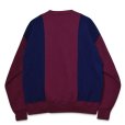 画像4: 【90’s】【ビンテージ】【USA製】【ラッセル】【Russell】【前V】【切替】【スウェット】【エンジ×紺】【サイズXL】<br> (4)