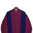 画像3: 【90’s】【ビンテージ】【USA製】【ラッセル】【Russell】【前V】【切替】【スウェット】【エンジ×紺】【サイズXL】<br> (3)