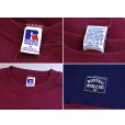 画像2: 【90’s】【ビンテージ】【USA製】【ラッセル】【Russell】【前V】【切替】【スウェット】【エンジ×紺】【サイズXL】<br> (2)