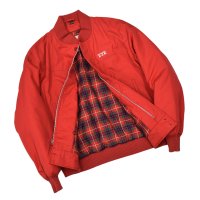 【70’s〜80’s】ビンテージ【BARACUTA】【バラクータ】【赤】【裏地チェック】【中綿入り】カップショルダー【ダービージャケット】ジップアップブルゾン【サイズ42R】 