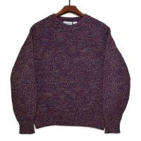 【セントジョンズベイ】【ST.JOHN'S BAY】【マーブル】【アクリルセーター】クルーネック【エンジ×紺×ベージュ】【サイズL】 