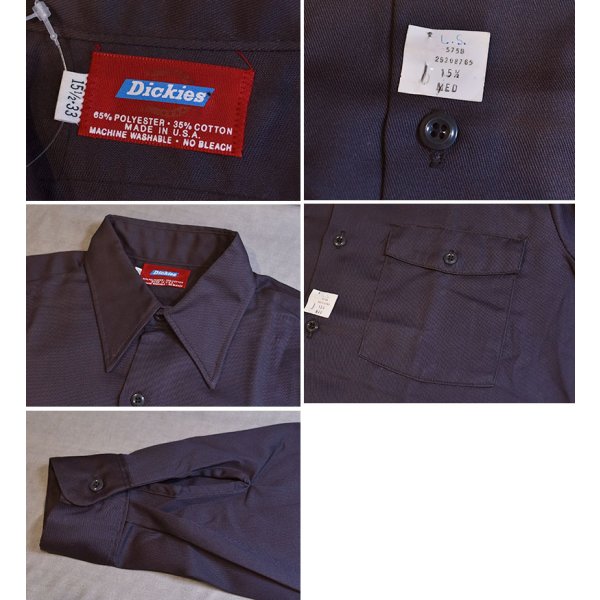 画像2: 【デッドストック】【70’s】ビンテージ【USA製】【ディッキーズ】【Dickies】【ワークシャツ】【こげ茶】【サイズM】 