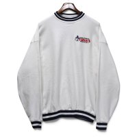 【90’s】【ビンテージ】【USA製】【LOVING】【TUNA’S】【スウェット】天竺コットン【白×紺】【リブライン】【サイズXL】 