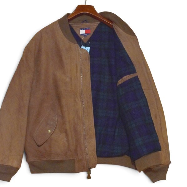 画像4: 【90’s】【トミーヒルフィガー】【TOMMY HILFIGER】【MA-1タイプ】【スエードレザージャケット】【ブラウン】【サイズXL】