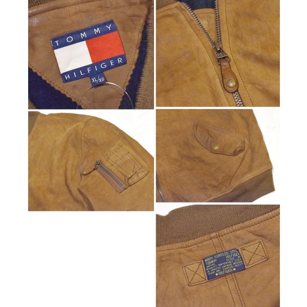 画像2: 【90’s】【トミーヒルフィガー】【TOMMY HILFIGER】【MA-1タイプ】【スエードレザージャケット】【ブラウン】【サイズXL】