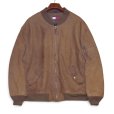 画像1: 【90’s】【トミーヒルフィガー】【TOMMY HILFIGER】【MA-1タイプ】【スエードレザージャケット】【ブラウン】【サイズXL】 (1)