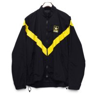 【ビンテージ】【米軍実物】【U.S. ARMY】【APFU】【フィジカルユニフォーム】【トレーニングジャケット】【黒×黄】【サイズM-R】 
