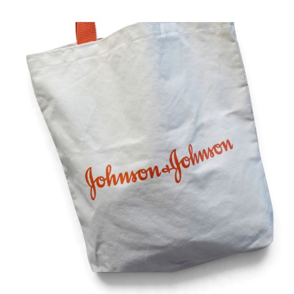 画像3: 【未使用】ビンテージ【ジョンソン・エンド・ジョンソン】【Johnson & Johnson】【企業ロゴ】【白×赤】【トートバッグ】