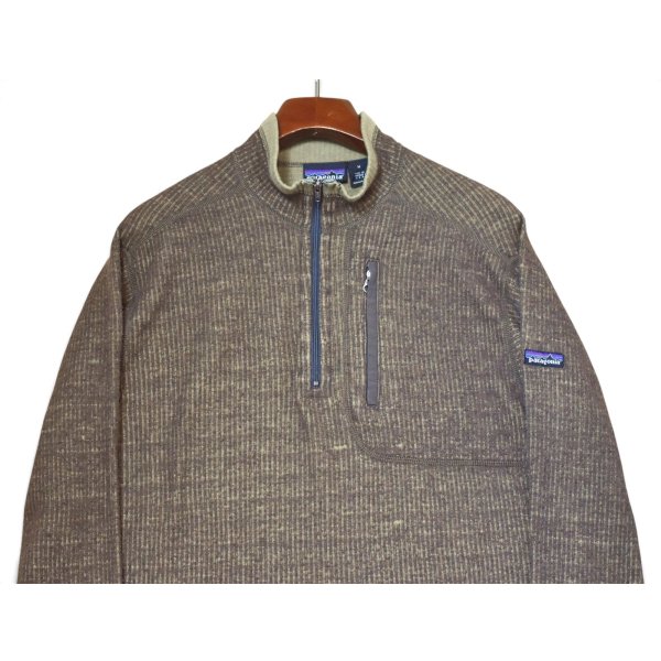 画像4: 【00’s】【USA製】【パタゴニア】【Patagonia】【オリーブ×黄緑】【縦編み】アルピニストセーター【ハーフジップフリース】【サイズM】 