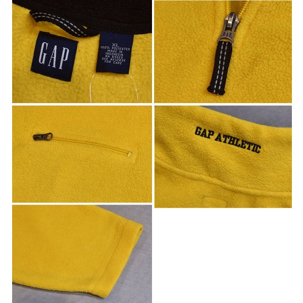 画像2: 【90’s】ビンテージ【オールドギャップ】【GAP】【GAP ATHLETIC】【黄色】【ハーフジップフリース】【サイズXL】 