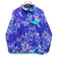 画像1: 【2016年】【パタゴニア】【Patagonia】【シンチラスナップT】【フクロウ柄】【パープル×エメラルド】【サイズL】 (1)