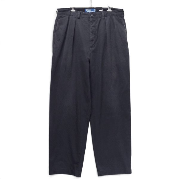 画像1: ビンテージ【ラルフローレン】【Ralph Lauren】【Polo】【ANDREW PANT】【2タック】【チノパンツ】【ブラック】【W34】