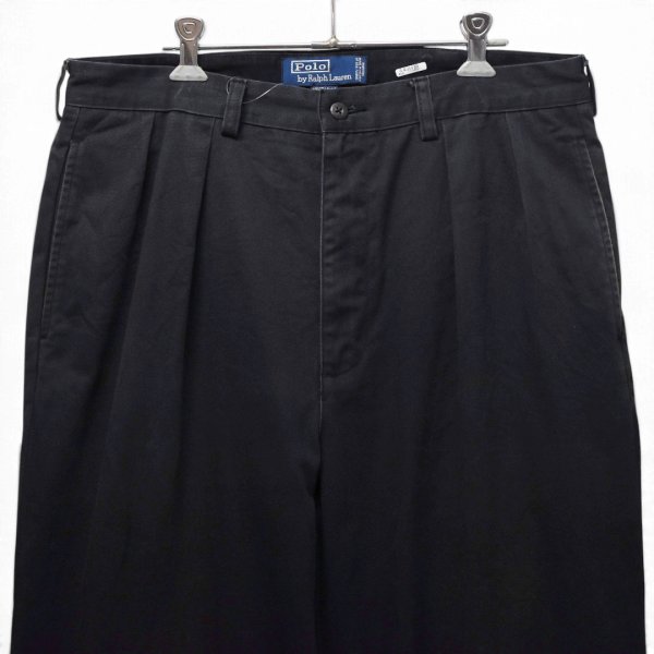 画像3: ビンテージ【ラルフローレン】【Ralph Lauren】【Polo】【ANDREW PANT】【2タック】【チノパンツ】【ブラック】【W34】