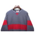 画像3: 【90’s】【ビンテージ】【USA製】【ラッセル】【Russell】【前V】【チャコール×赤】【切り替え】【クルーネックスウェット】【サイズXL】<br> (3)