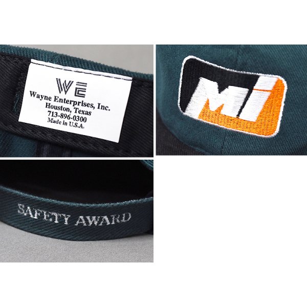 画像2: 【デッドストック】【USA製】【SAFETY AWARD】【企業ロゴ】【緑×黒】【コットン】【BBキャップ】 