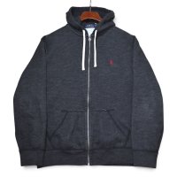【ポロ ラルフローレン】【POLO RALPH LAUREN】【裏起毛】【フルジップパーカー】【ポニー刺繍】【チャコールグレー】【サイズXL】 