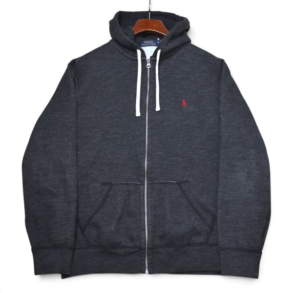 画像1: 【ポロ ラルフローレン】【POLO RALPH LAUREN】【裏起毛】【フルジップパーカー】【ポニー刺繍】【チャコールグレー】【サイズXL】 