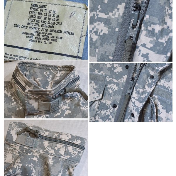画像2: 【ほぼ未使用】【米軍実物】【U.S.ARMY】【ACU】【M-65】【デジタルカモ】【フィールドジャケット】【S-SHORT】 