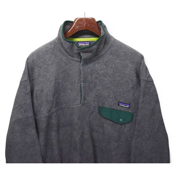 画像3: 【2015年】【パタゴニア】【Patagonia】【シンチラ】【スナップT】【チャコールグレー×緑】プルオーバー【フリース】【サイズL】 