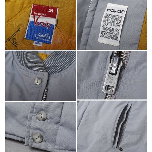 画像2: 【ビンテージ】【カタリナ】【Catalina】【Varsity】【グレー】【中綿入り】【カップショルダーショルダージャケット】【TALONジッパー】【サイズ40】 