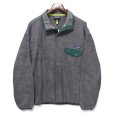 画像1: 【2015年】【パタゴニア】【Patagonia】【シンチラ】【スナップT】【チャコールグレー×緑】プルオーバー【フリース】【サイズL】<br> (1)